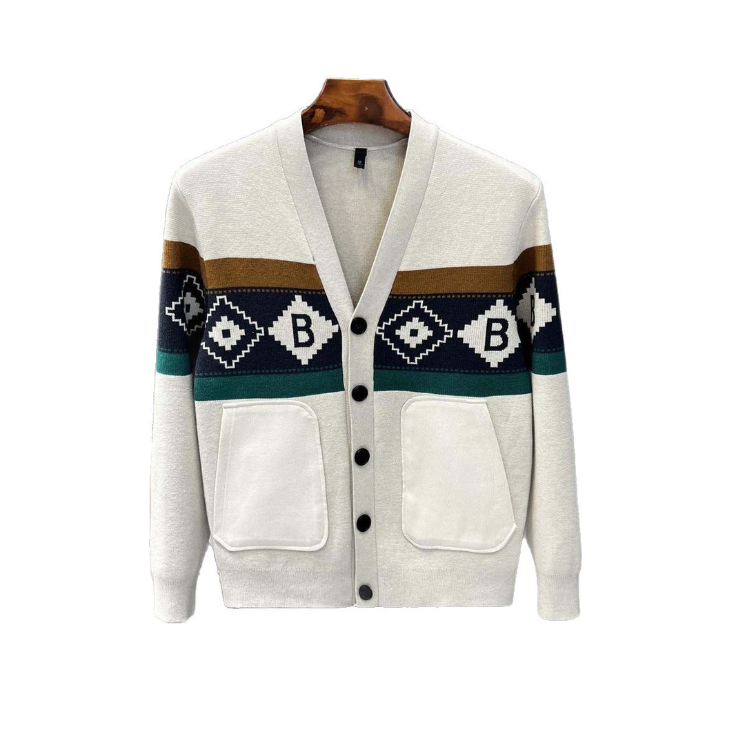 Herren Modische Strickjacke mit grafischem Muster Drune