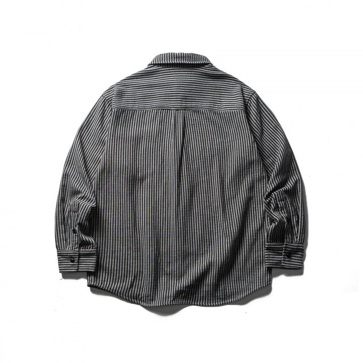 Herren Gestreiftes Oversize-Hemd aus gewaschenem Baumwollmix mit Brusttasche Drune