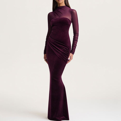 Damen Elegantes Etuikleid mit Rüschendetails und transparenten Ärmeln Drune