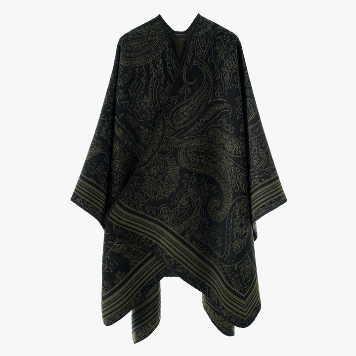 Damen Jacquardponcho mit Paisley‑Jacquard und kimonoähnlicher Oversize‑Silhouette Drune