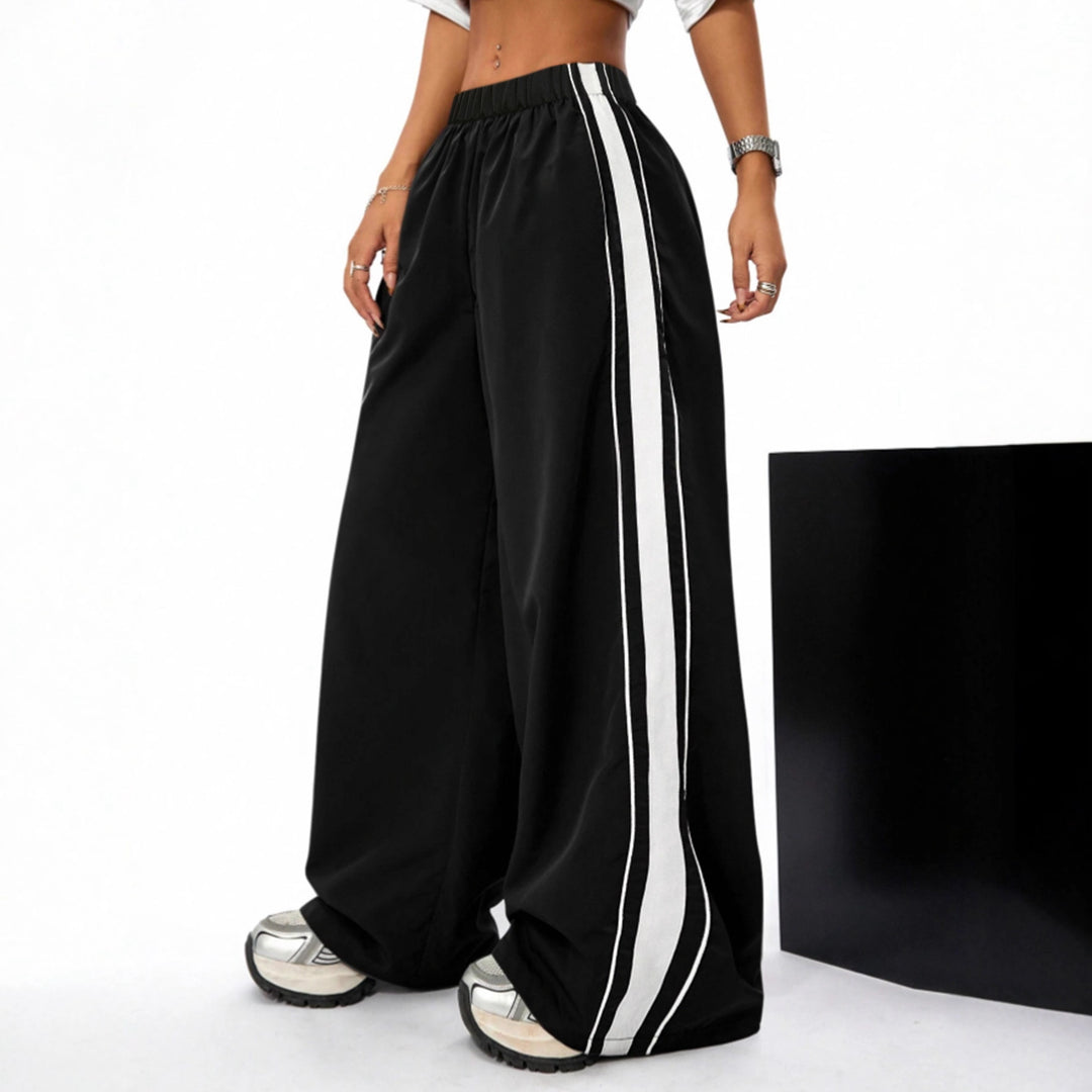 Damen weite Sporthose mit seitlichen Kontraststreifen Drune