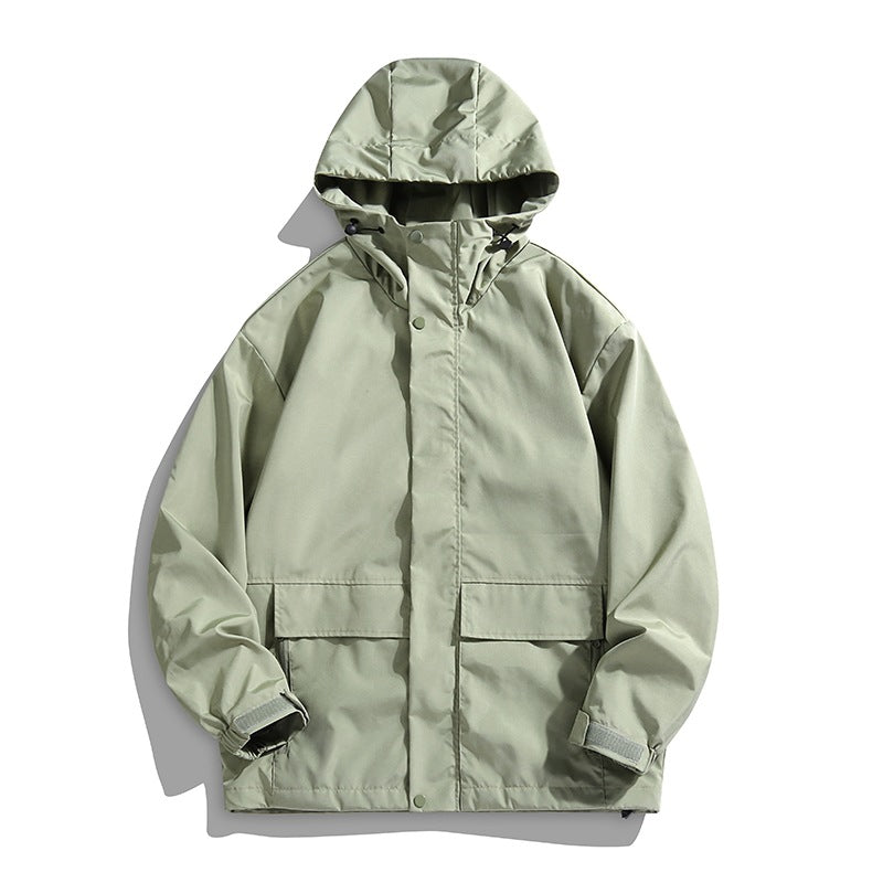 Unisex Wasserdichte Kapuzen-Übergangsjacke mit verstellbarer Kapuze & Utility-Taschen Drune