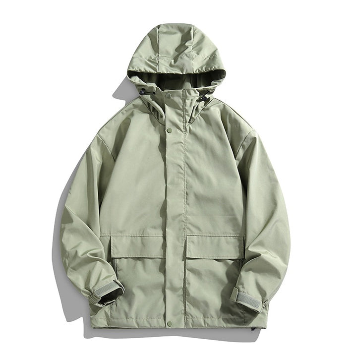 Unisex Wasserdichte Kapuzen-Übergangsjacke mit verstellbarer Kapuze & Utility-Taschen Drune