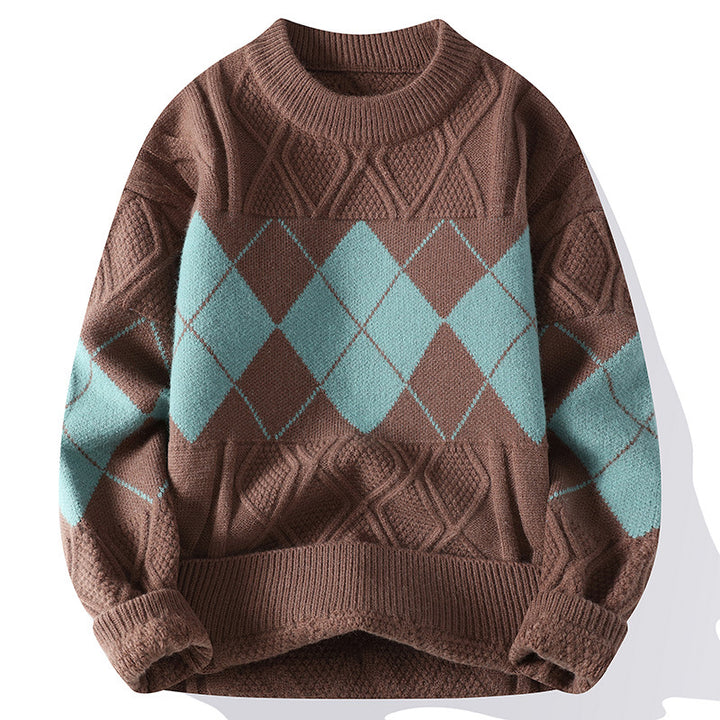 Herren Strickpullover mit diamantförmigem Muster Drune