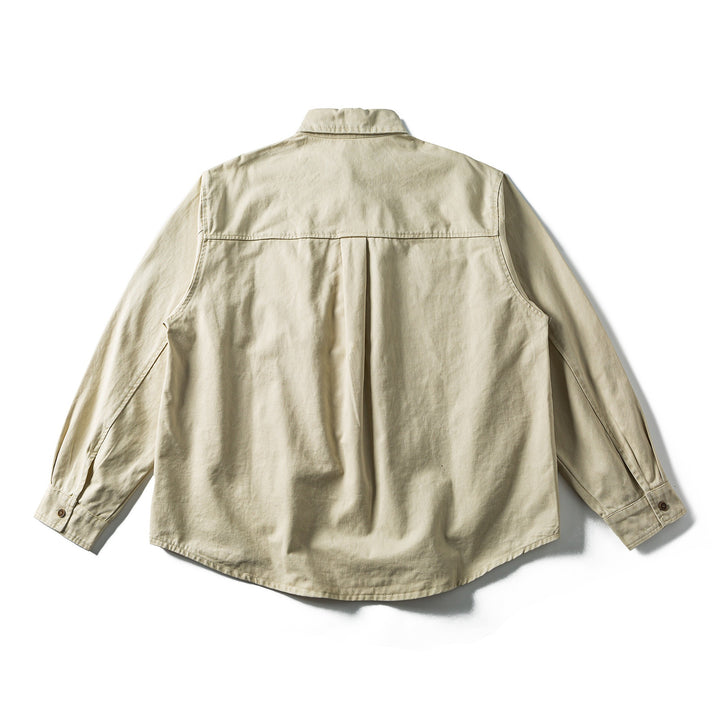 Herren Oversized Baumwoll-Overshirt mit Stickerei und Brusttasche Drune