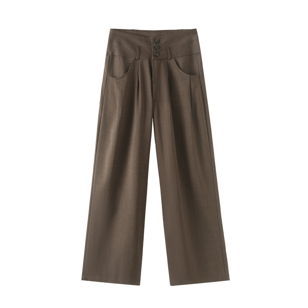 Damen nan cropped Reversblazer-Set mit kurzem Sakko und Highwaist Weitbein-Hose Drune