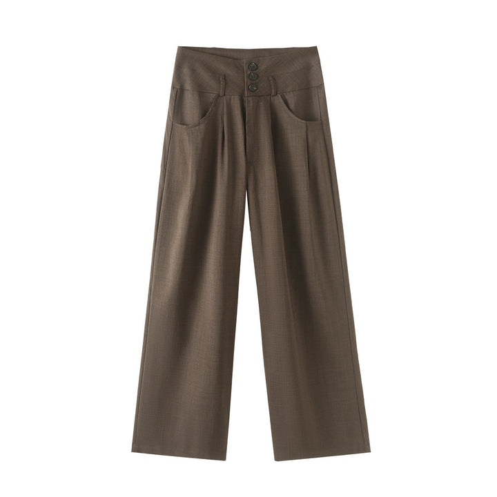 Damen nan cropped Reversblazer-Set mit kurzem Sakko und Highwaist Weitbein-Hose Drune