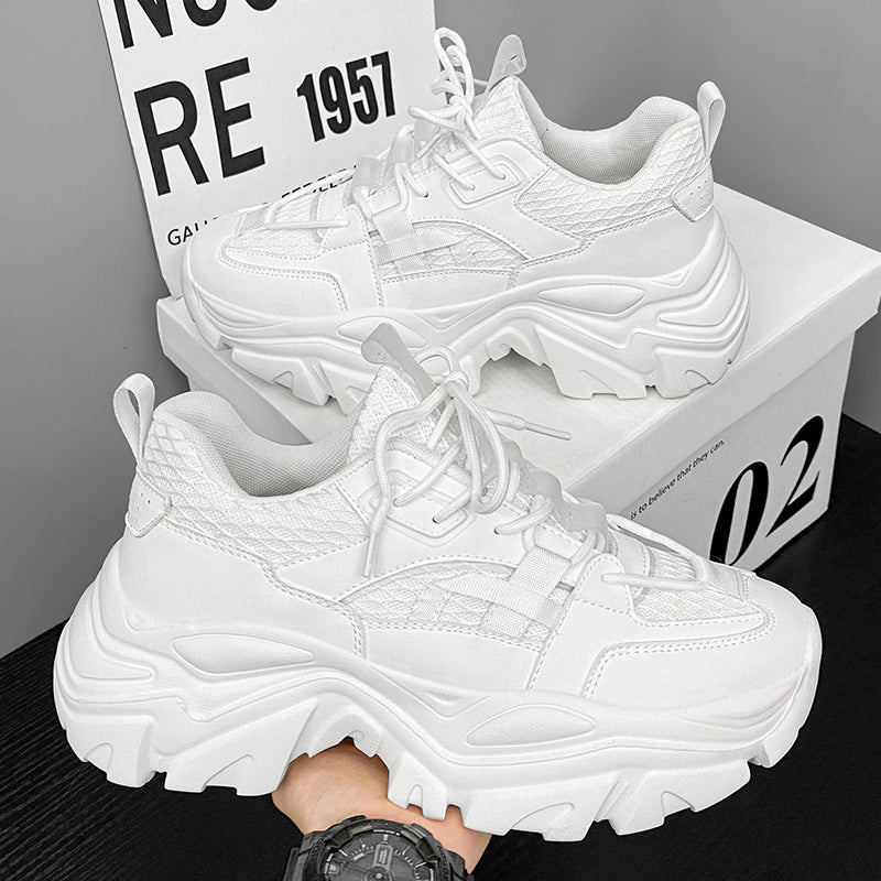 Damen Modische Plateau-Chunky-Sneaker mit strukturiertem Mesh-Overlayer und robuster Profilsohle Drune