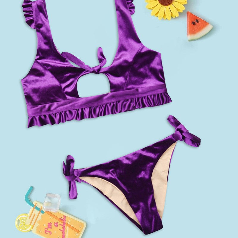 Damen Bikini-Set mit dezentem Cut-Out und Rüschendetails Drune
