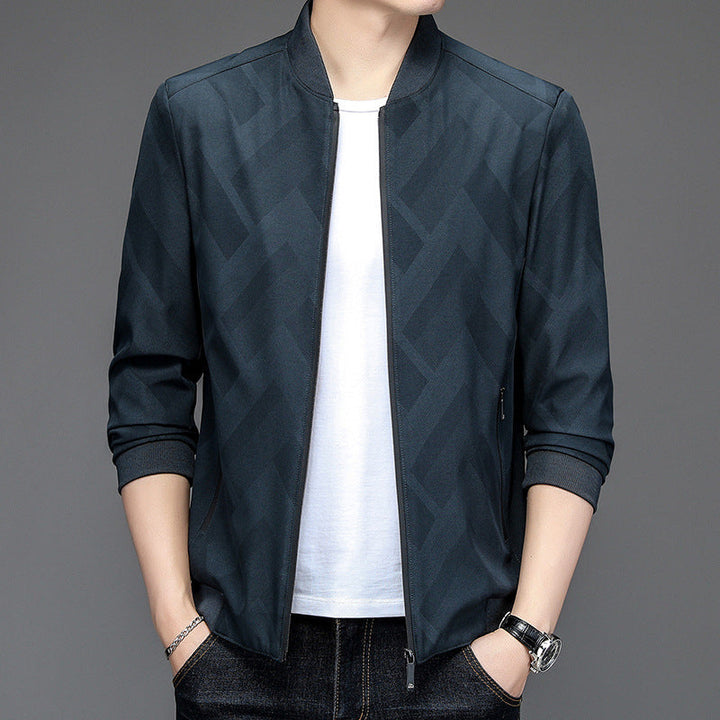 Drune | Slim Fit Baseballkragen Gerippte Kanten Leichter Stoff