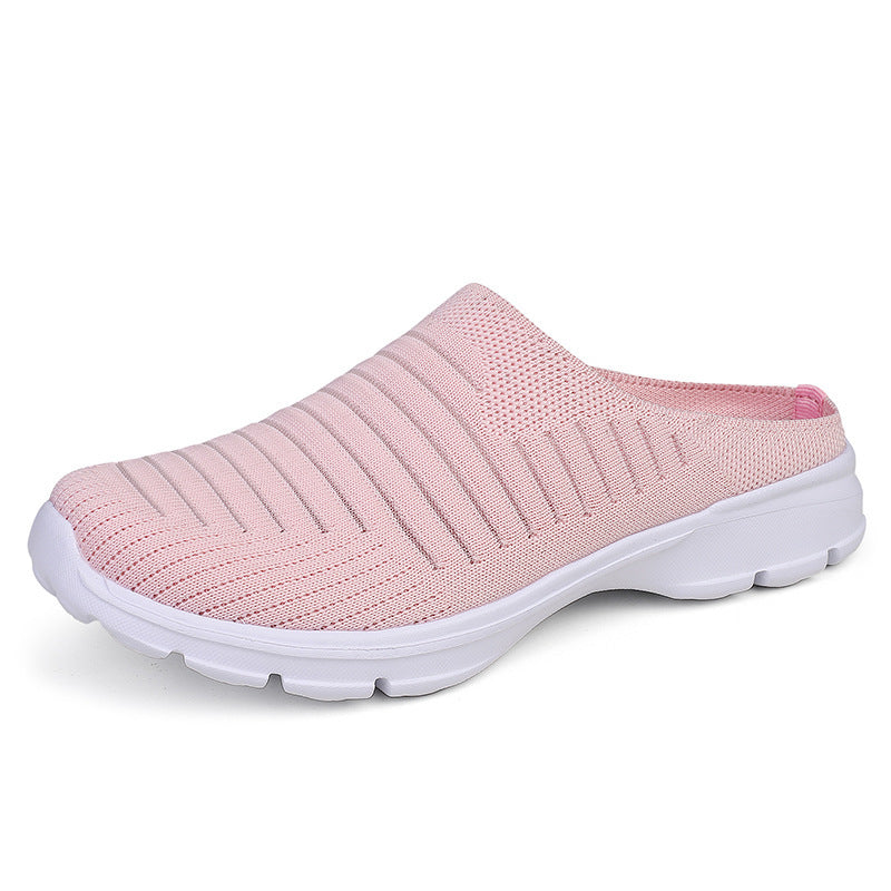 Damen nan gestrickter Schlupf-Clog mit stoßdämpfender EVA-Zwischensohle und ergonomischer Fersenstütze Drune