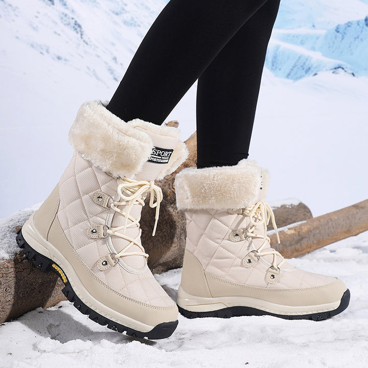 Damen Winterstiefel mit rutschfester Sohle und warmem Innenfutter Drune
