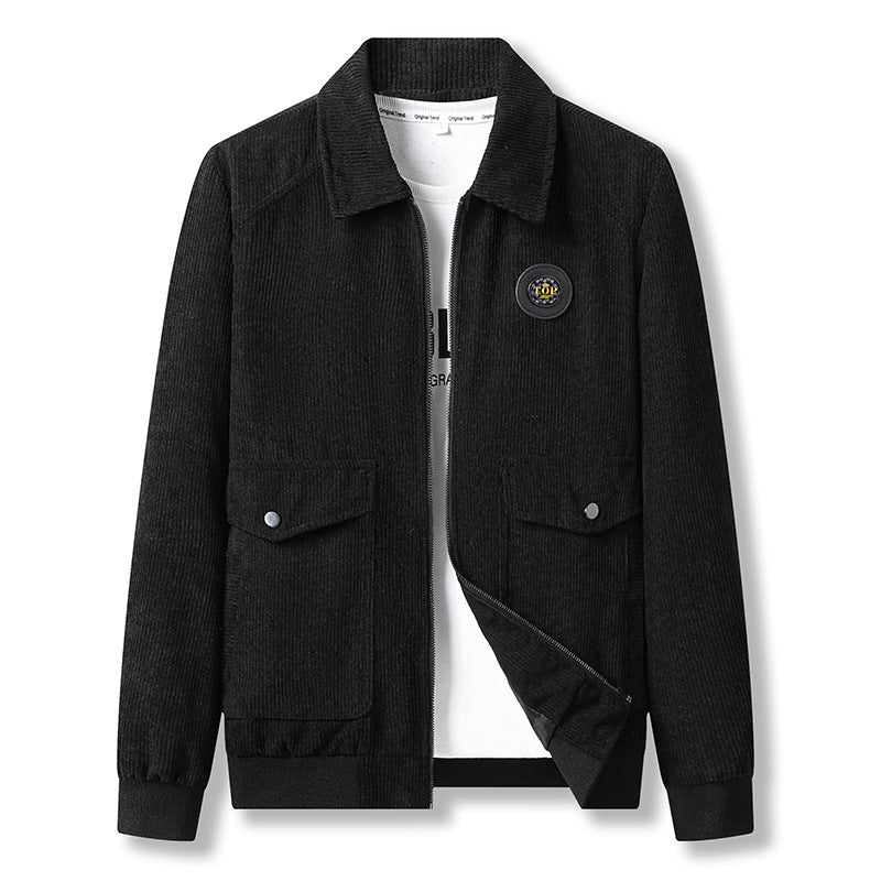 Herren modische Cordjacke mit praktischen Taschen Drune