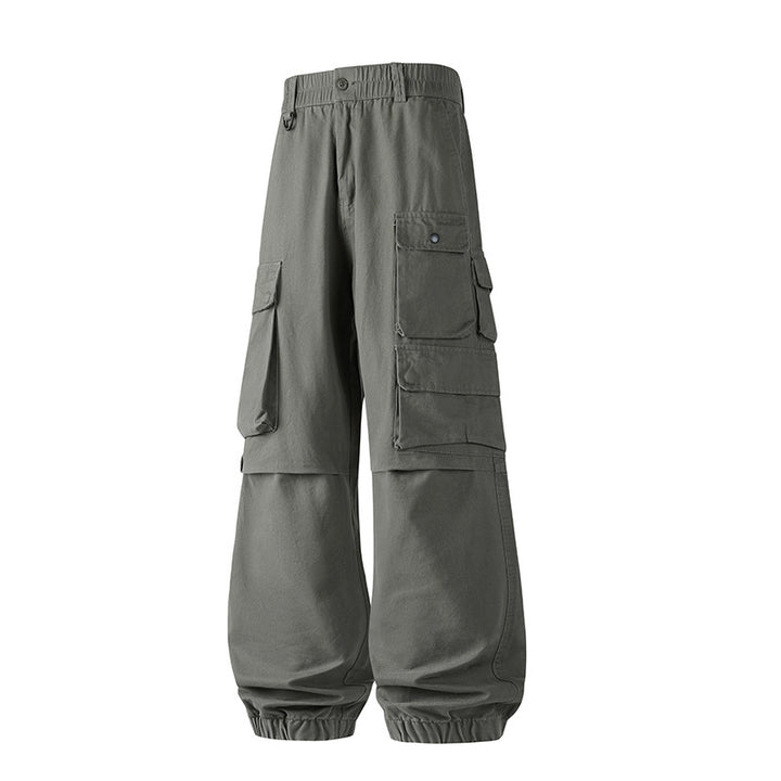 Herren Weite Convertible-Cargo-Hose im Tactical-Streetstyle mit Mehrfachklappentaschen und elastischem Knöchelabschluss Drune