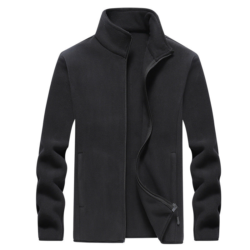 Herren Fleecejacke mit Stehkragen, durchgehendem Reißverschluss & Eingrifftaschen Drune