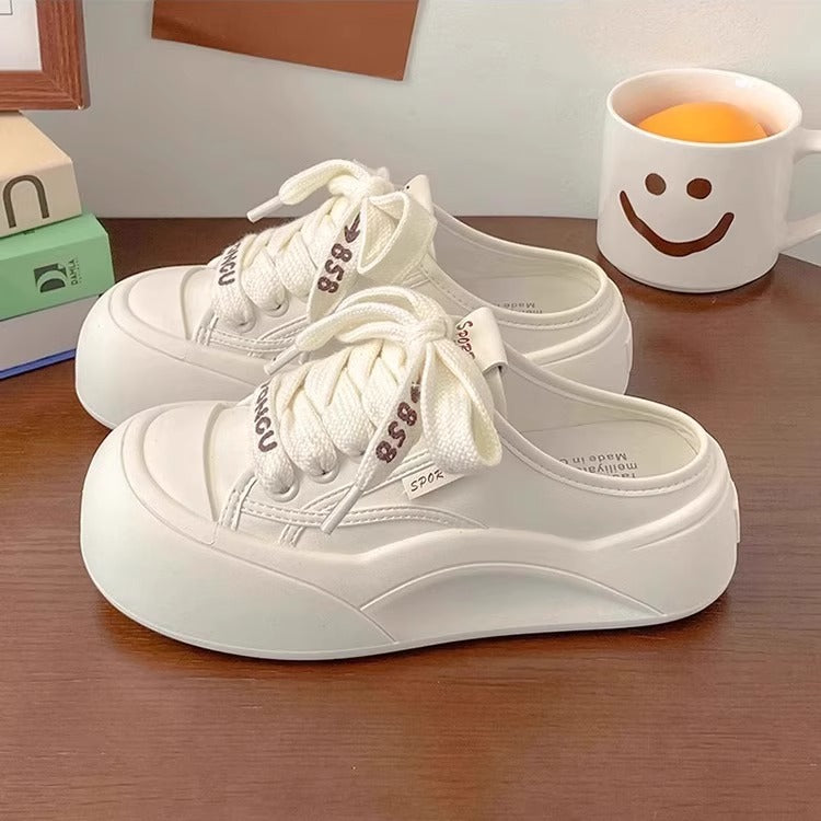 Damen Trendige Plateau-Sneaker mit flexibel einstellbarem Schnürsystem und atmungsaktiver Sohle Drune