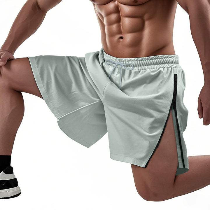 Herren Sportliche Funktionsshorts mit seitlichem Reißverschluss und elastischem Bund Drune