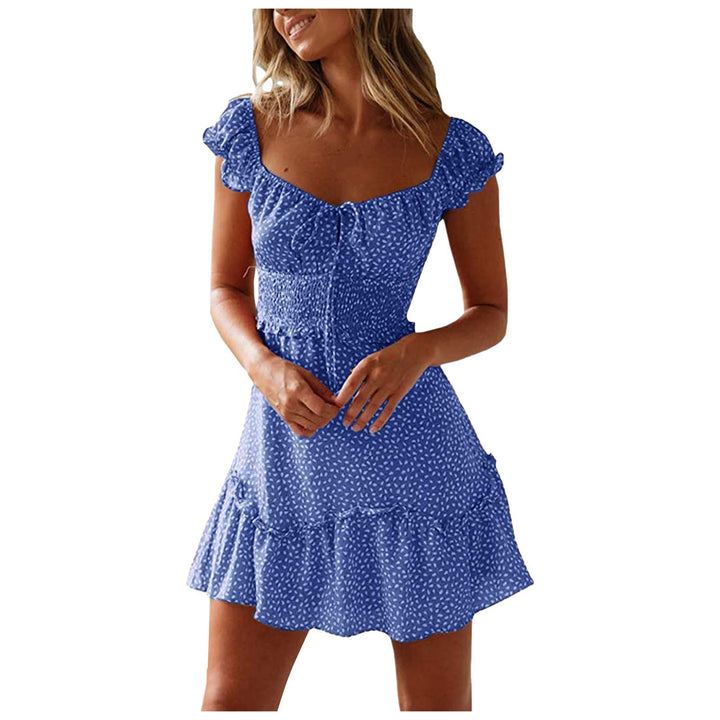 Damen luftiges Minikleid mit Rüschendetails und taillierter Silhouette Drune