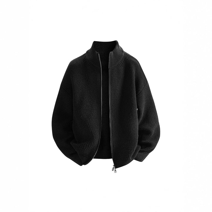 Damen Leichte Strickjacke mit hohem Kragen Drune