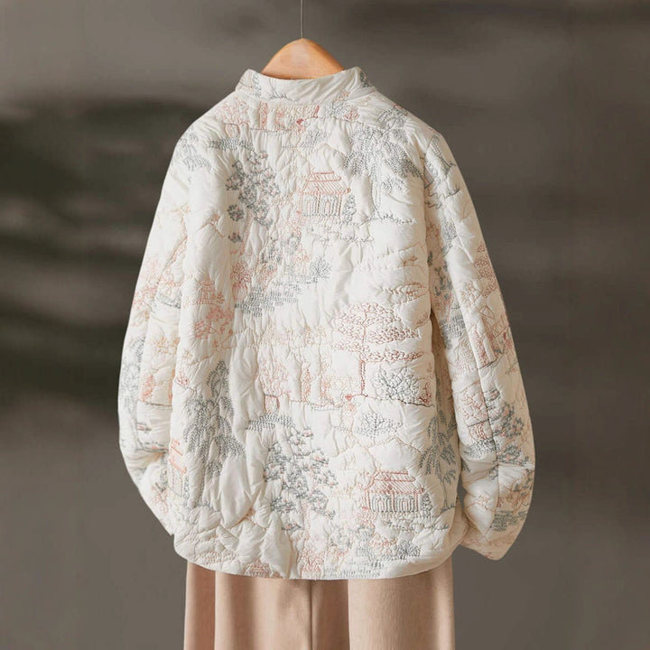 Damen Leichte gesteppte Jacke mit eleganten Stickereien Drune