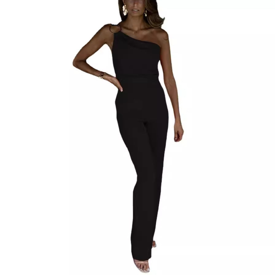 Damen Stylish Jumpsuit mit asymmetrischem Schnitt und eleganten Details Drune
