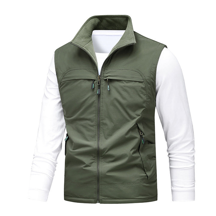 Herren Angler- und Reiseweste mit perforiertem Innenfutter, verdeckten Reißverschlusstaschen und verstellbarem Saum Drune