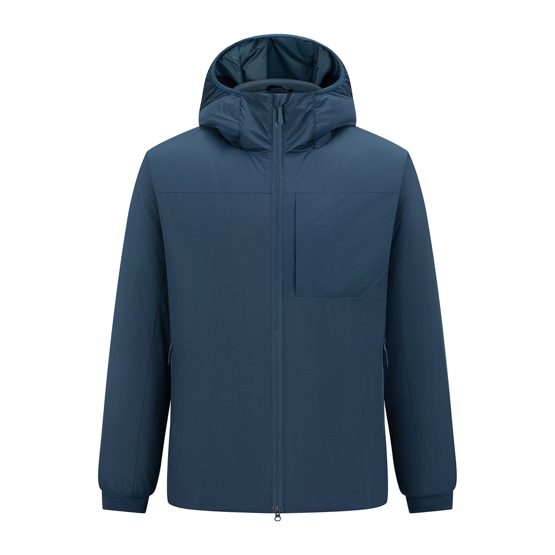 Herren Leichter Kapuzen-Urbanparka mit Zwei-Wege-Reißverschluss und Brusttasche Drune