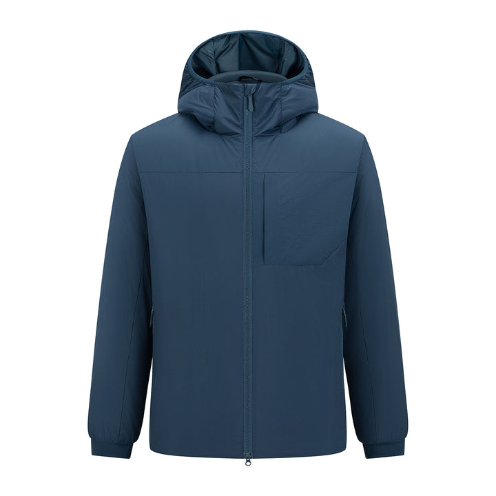 Herren Leichter Kapuzen-Urbanparka mit Zwei-Wege-Reißverschluss und Brusttasche Drune