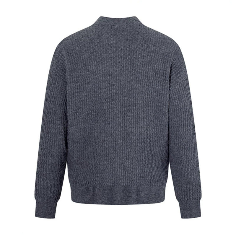 Herren Feinstrick-Pullover mit Strukturstrick und schmalem Stehkragen Drune