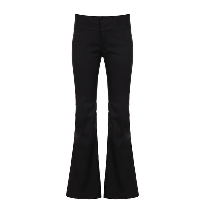 Damen Hochtaillierte Stretch-Flaredhose mit ausgestelltem Bein Drune