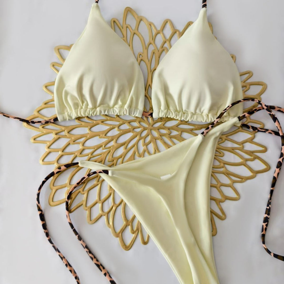 Damen Bikini-Set mit trendigem Animal-Print und modischem Schleifen-Detail Drune