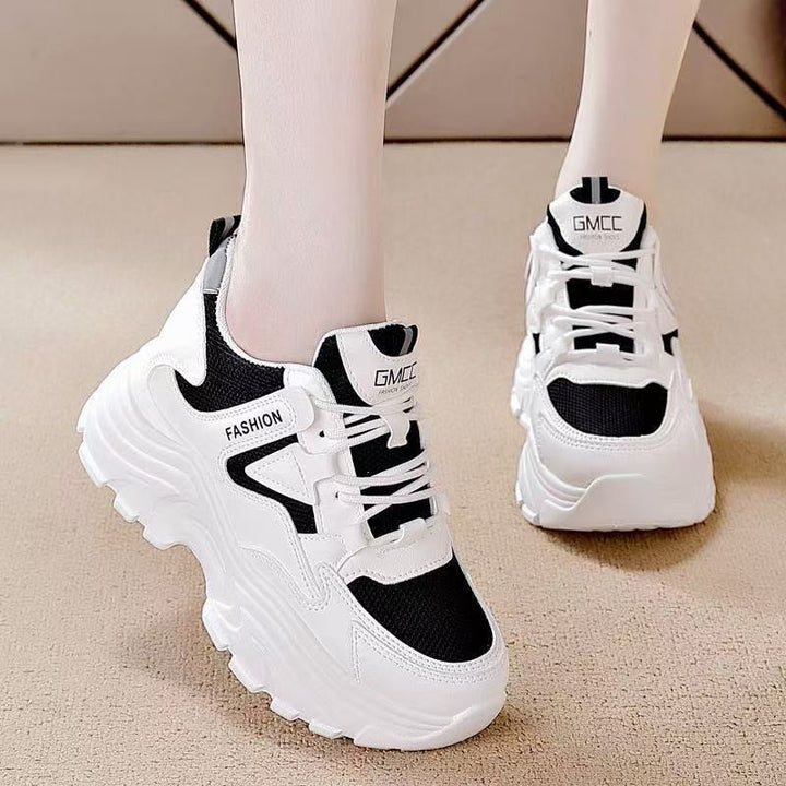 Damen Chunky Sneakers mit sportlichem Design und atmungsaktiver Obermaterialkombination Drune