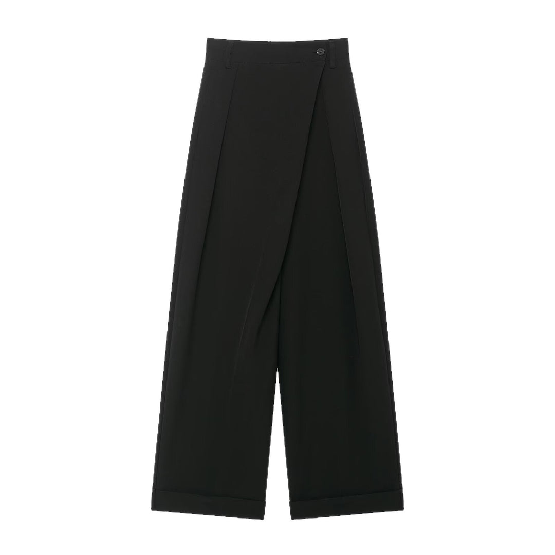 Damen Culotte‑Hose mit Wickel‑Front und weitem Bein Drune
