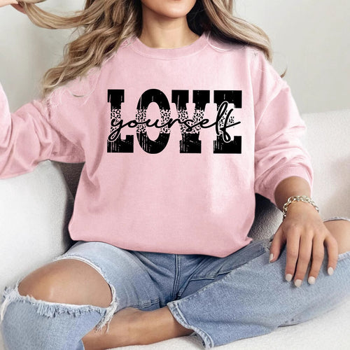 Damen Sweatshirt mit kreativem LOVE-Schriftzug und lässiger Passform Drune