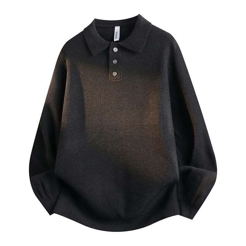 Damen Modisches Strick-Polo mit Stehkragen Drune