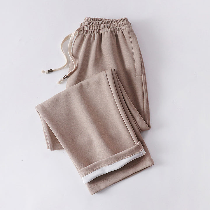 Unisex Gefütterte Fleece-Jogginghose mit elastischem Bund Kordelzug und schmalem Knöchelbündchen Drune