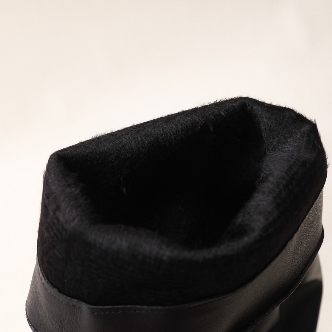 Damen Overknee-Stiefel mit schickem Raffungseffekt und modischem Blockabsatz Drune