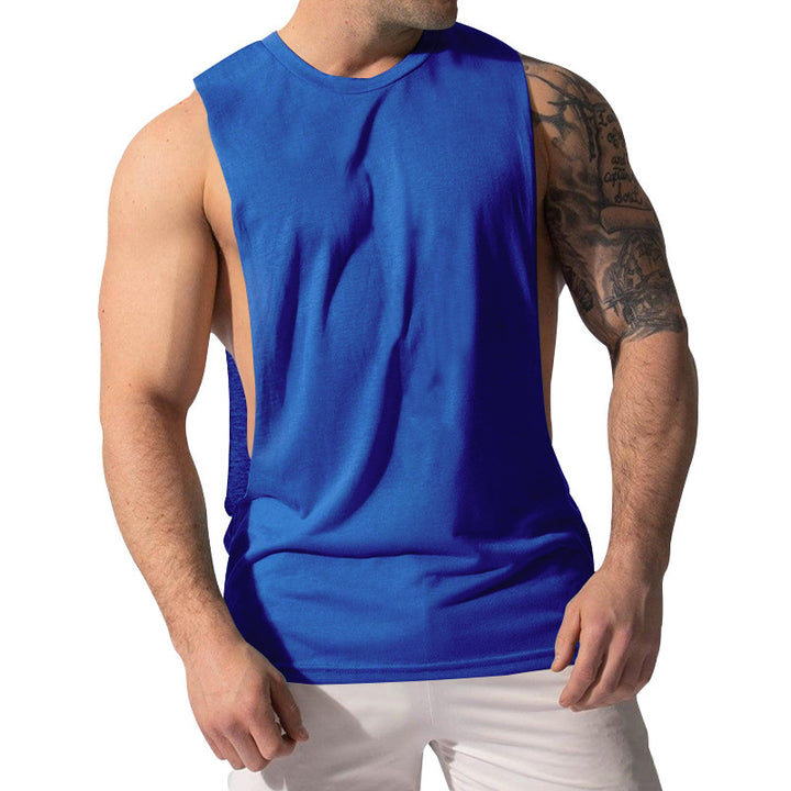 Herren nan Muskelshirt mit extra tiefen Armöffnungen und atmungsaktivem Baumwollmix Drune