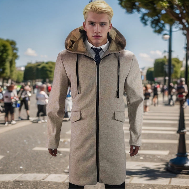 Herren Modische Parka-Jacke mit abnehmbarer Kapuze und praktischen Taschen Drune