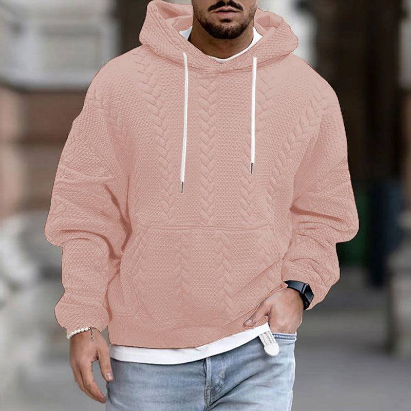 Herren Modischer Grobstrick Kapuzenpullover