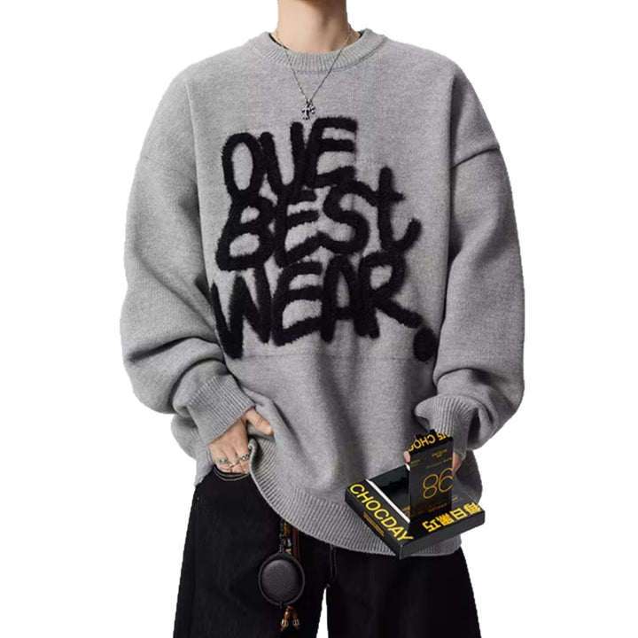 Damen Oversized Sweater mit grafischem Statement Drune