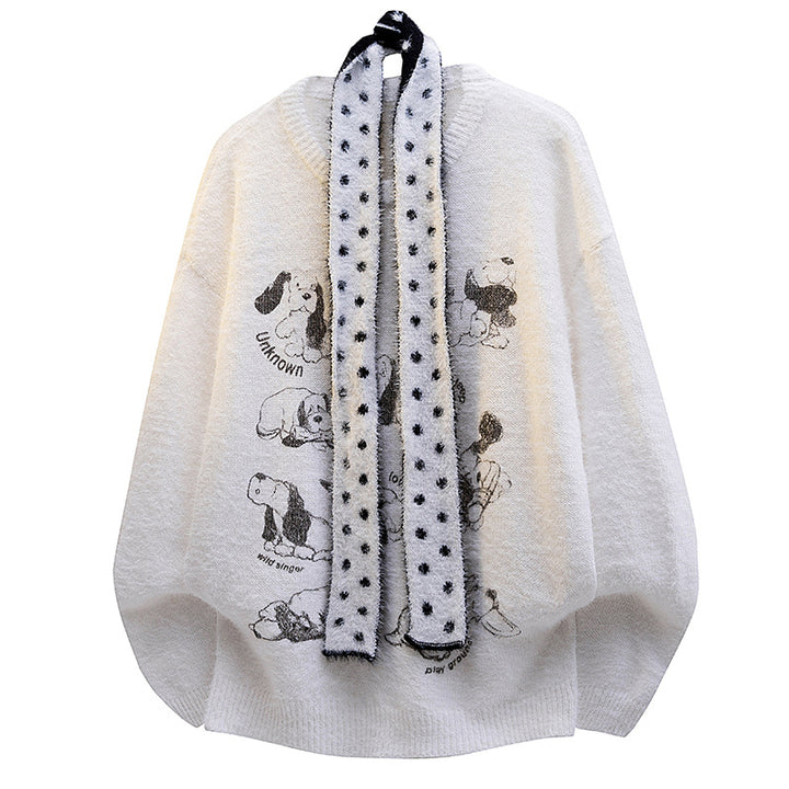 Damen Grobstrickpullover mit Tiermotiv Drune