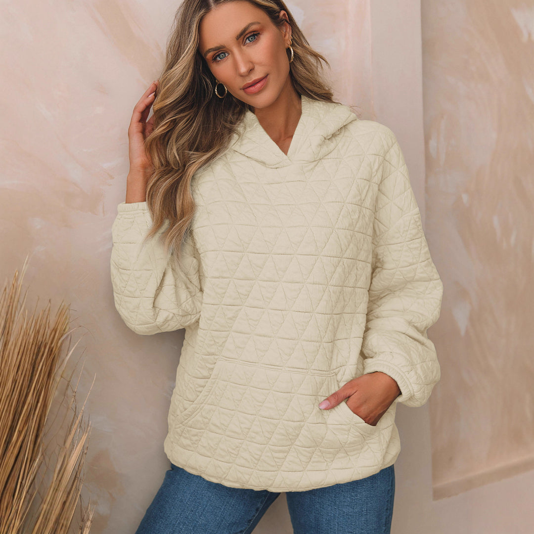 Damen Gepolsterter Stepp-Kapuzenpullover mit Kängurutasche Drune