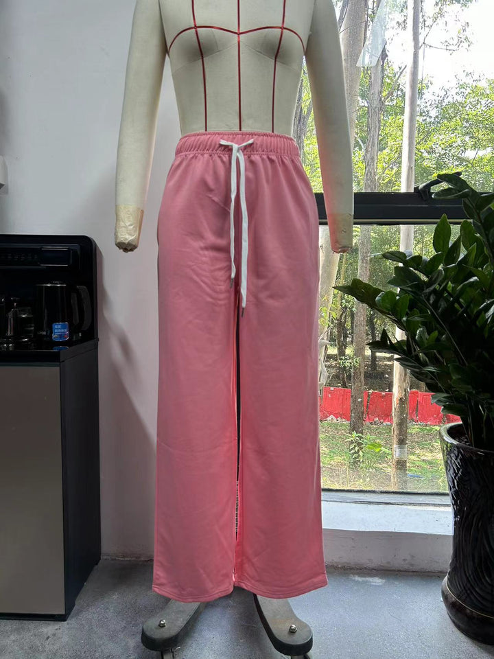 Damen lose Jogginghose mit elastischem Bund und Seitentaschen Drune