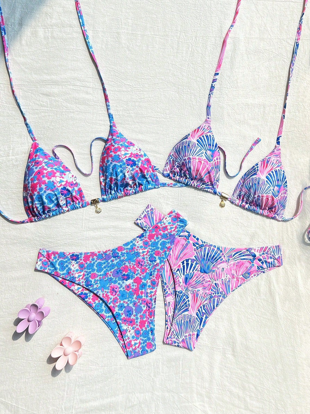 Damen Bikiniset mit trendigen Mustern Drune