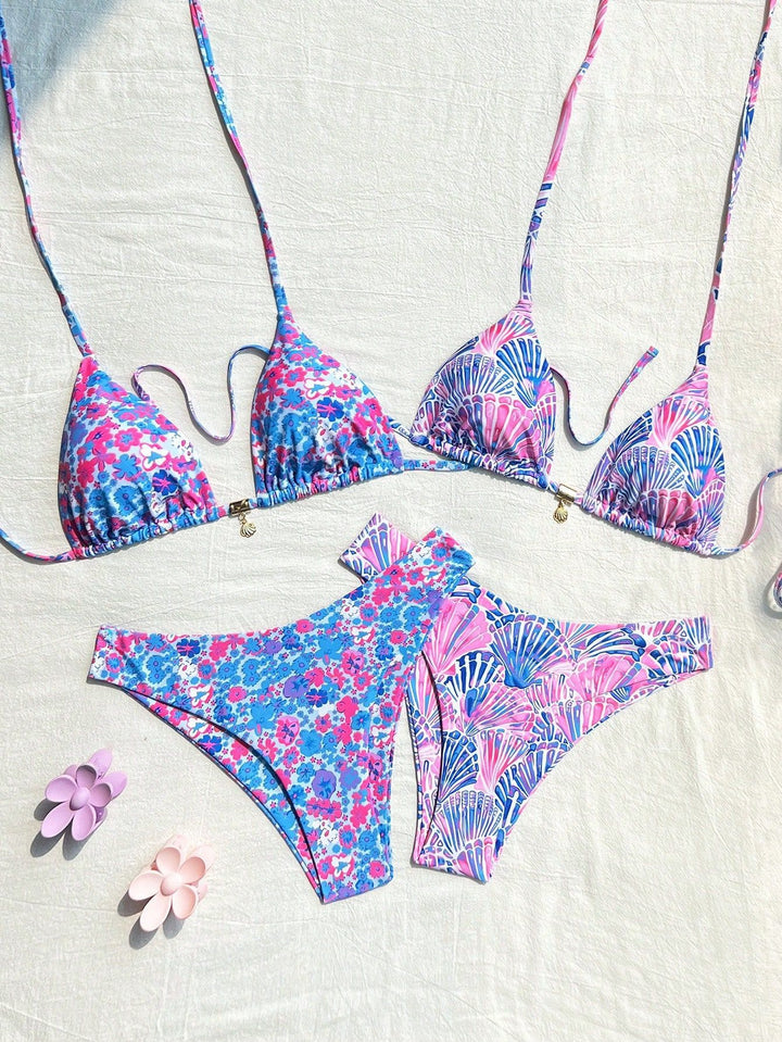 Damen Bikiniset mit trendigen Mustern Drune