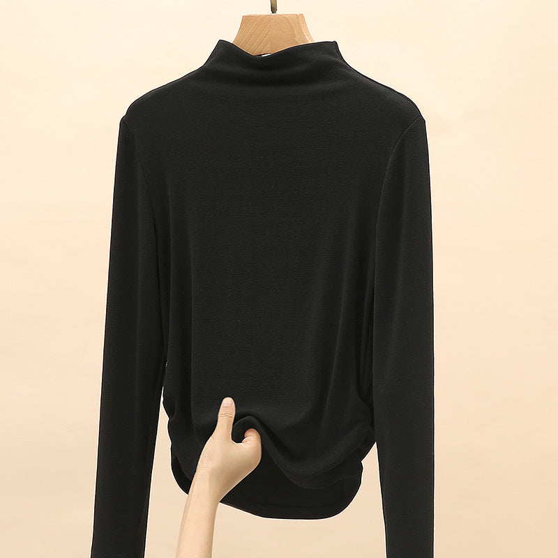 Damen Elegantes Langarmshirt mit hochgeschlossenem Kragen Drune 1787620449