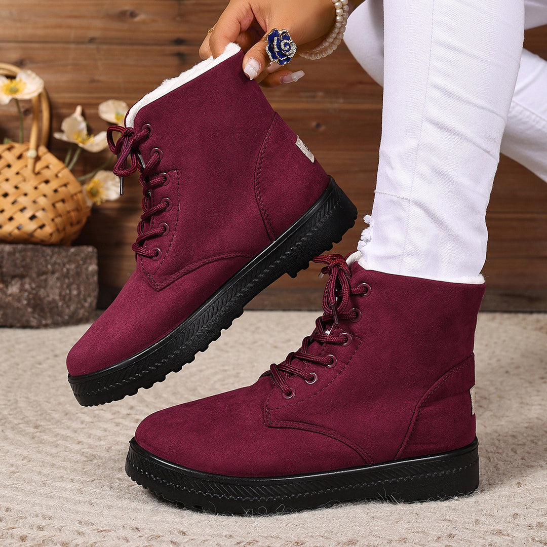 Damen Warm gefütterte Winterstiefel Drune