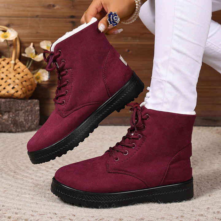 Damen Warm gefütterte Winterstiefel Drune