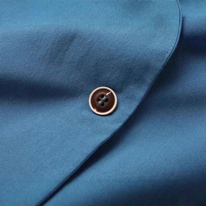 Damen Leichter Leinenblazer mit lockerer Passform und aufgesetzten Taschen Drune